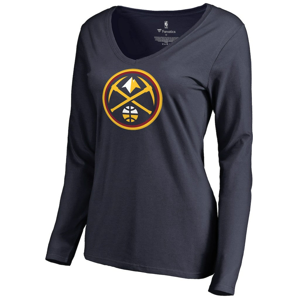 Navy Nikola Jokic Denver Nuggets Women's Team Backer Name & Number Long Sleeve V-Neck T-Shirt sale | NBA
