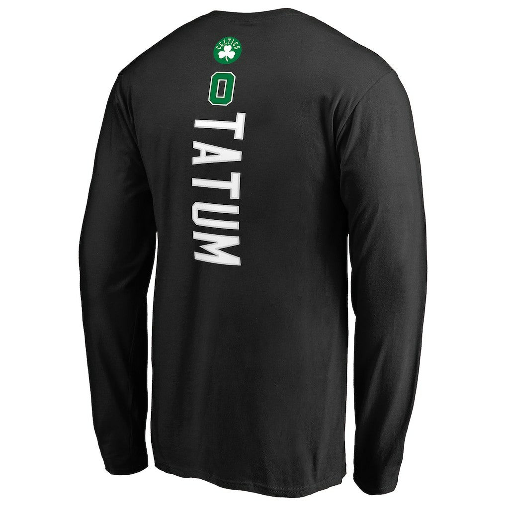 Black Jayson Tatum Boston Celtics Team Backer Name & Number Long Sleeve T-Shirt | NBA