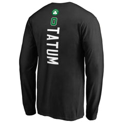 Black Jayson Tatum Boston Celtics Team Backer Name & Number Long Sleeve T-Shirt | NBA