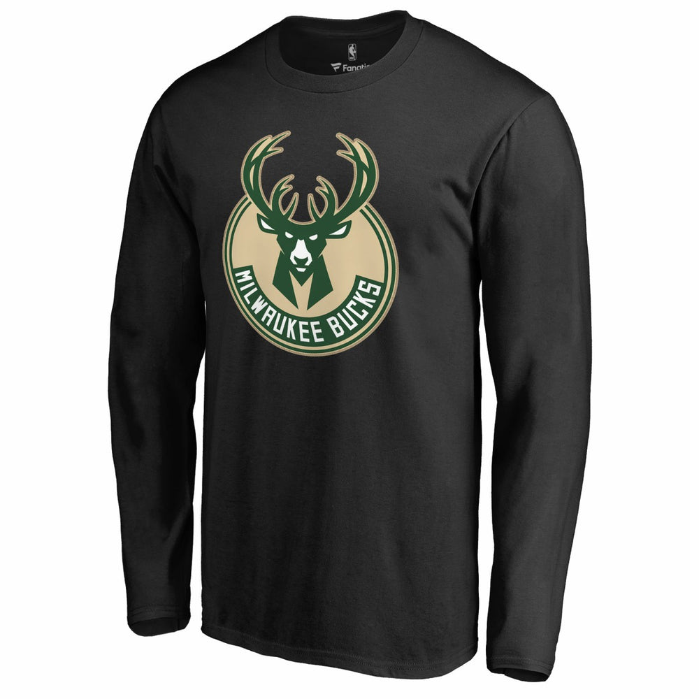 Black Giannis Antetokounmpo Milwaukee Bucks Team Backer Name & Number Long Sleeve T-Shirt | NBA