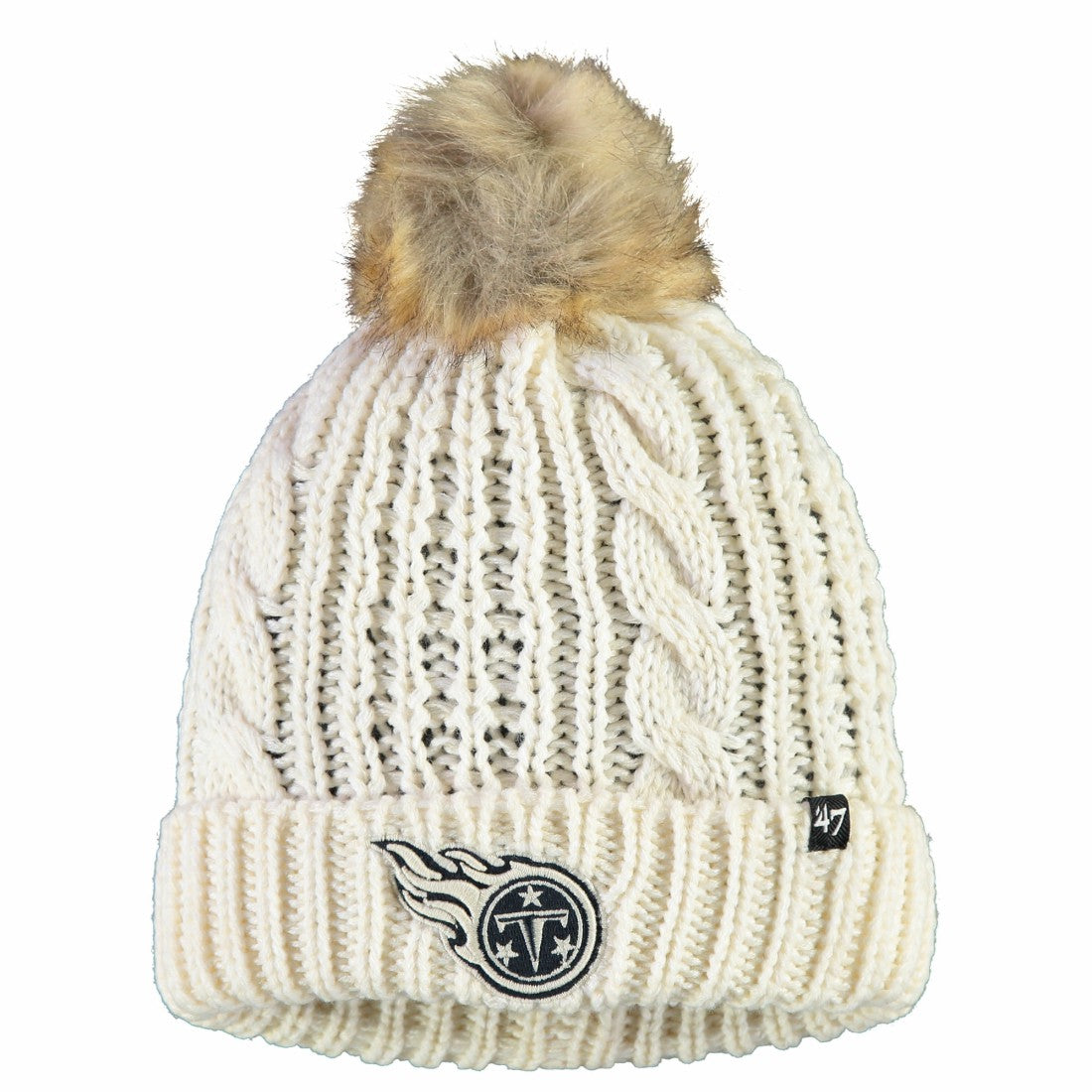 Tennessee Titans '47 Women's Meeko Cuffed Knit Hat With Pom | NFL Outlet
