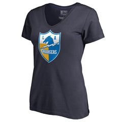 Los Angeles Chargers Women's Retro Shield Logo V-Neck T-Shirt | NFL Outlet