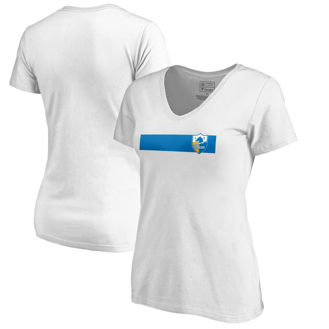 Los Angeles Chargers Women's Vintage Rugby Stripe V-Neck T-Shirt | NFL Discount