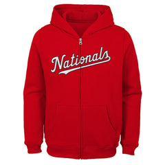 Washington Nationals Youth Team Color Wordmark Full-Zip Hoodie - MLB Hoodies