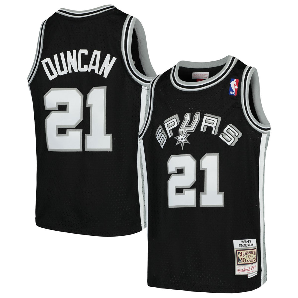 Black Tim Duncan San Antonio Spurs Youth Swingman Throwback Jersey | NBA