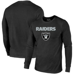 Las Vegas Raiders Majestic Threads Lockup Tri-Blend Long Sleeve T-Shirt | NFL Online