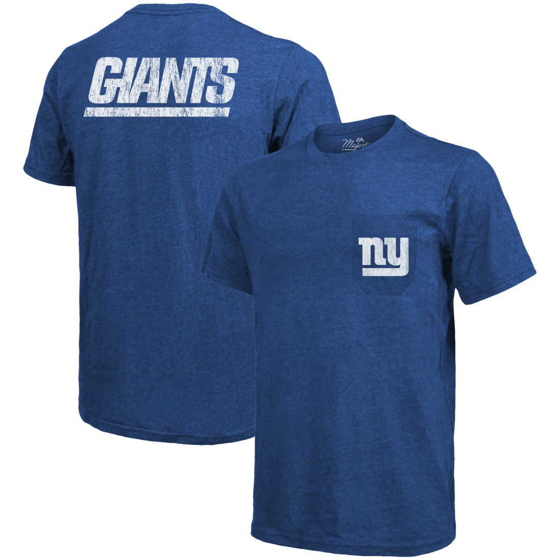 New York Giants Majestic Threads Tri-Blend Pocket T-Shirt | NFL Online
