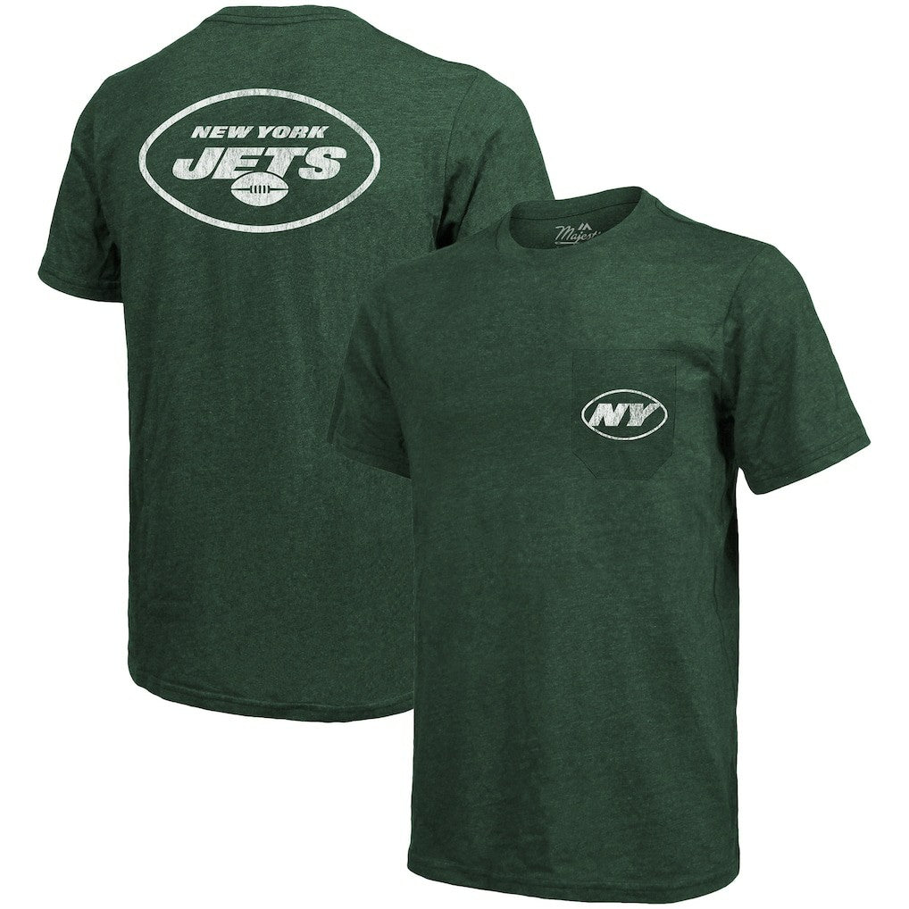 New York Jets Majestic Threads Tri-Blend Pocket T-Shirt | NFL On sale