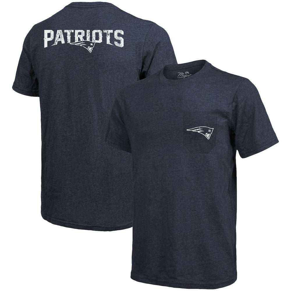 New England Patriots Majestic Threads Tri-Blend Pocket T-Shirt | NFL Online