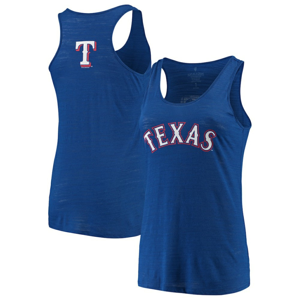 Texas Rangers Soft as a Grape Women's Plus Size Swing for the Fences Racerback Tank Top - MLB Tanks