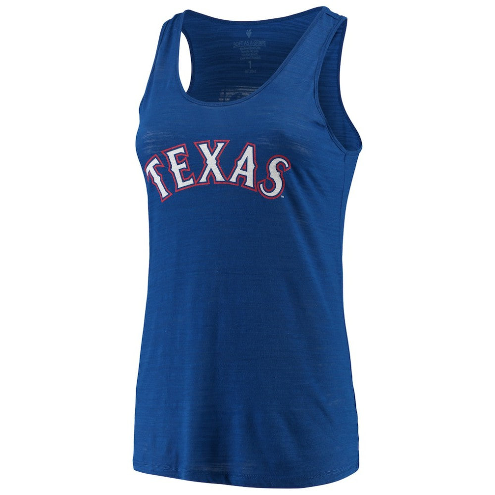 Texas Rangers Soft as a Grape Women's Plus Size Swing for the Fences Racerback Tank Top - MLB Tanks