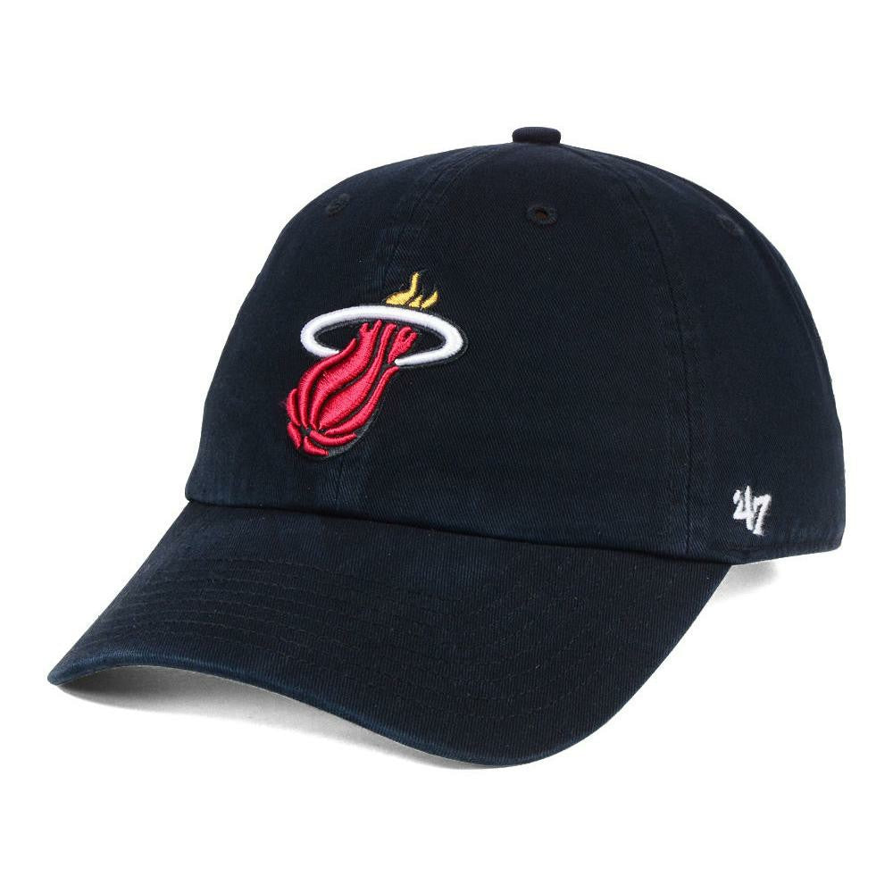 Black Miami Heat '47 Core Logo Clean Up Adjustable Hat | NBA