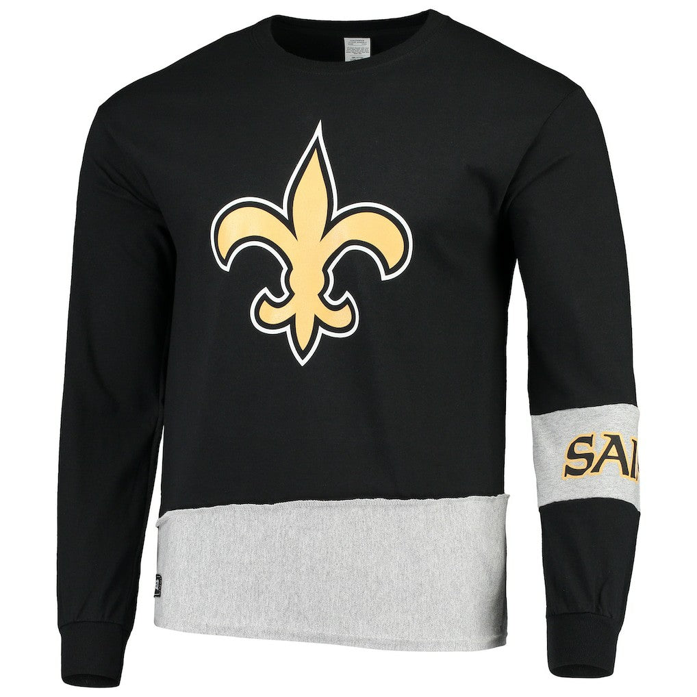 New Orleans Saints Refried Apparel Sustainable Upcycled Angle Long Sleeve T-Shirt | NFL On sale
