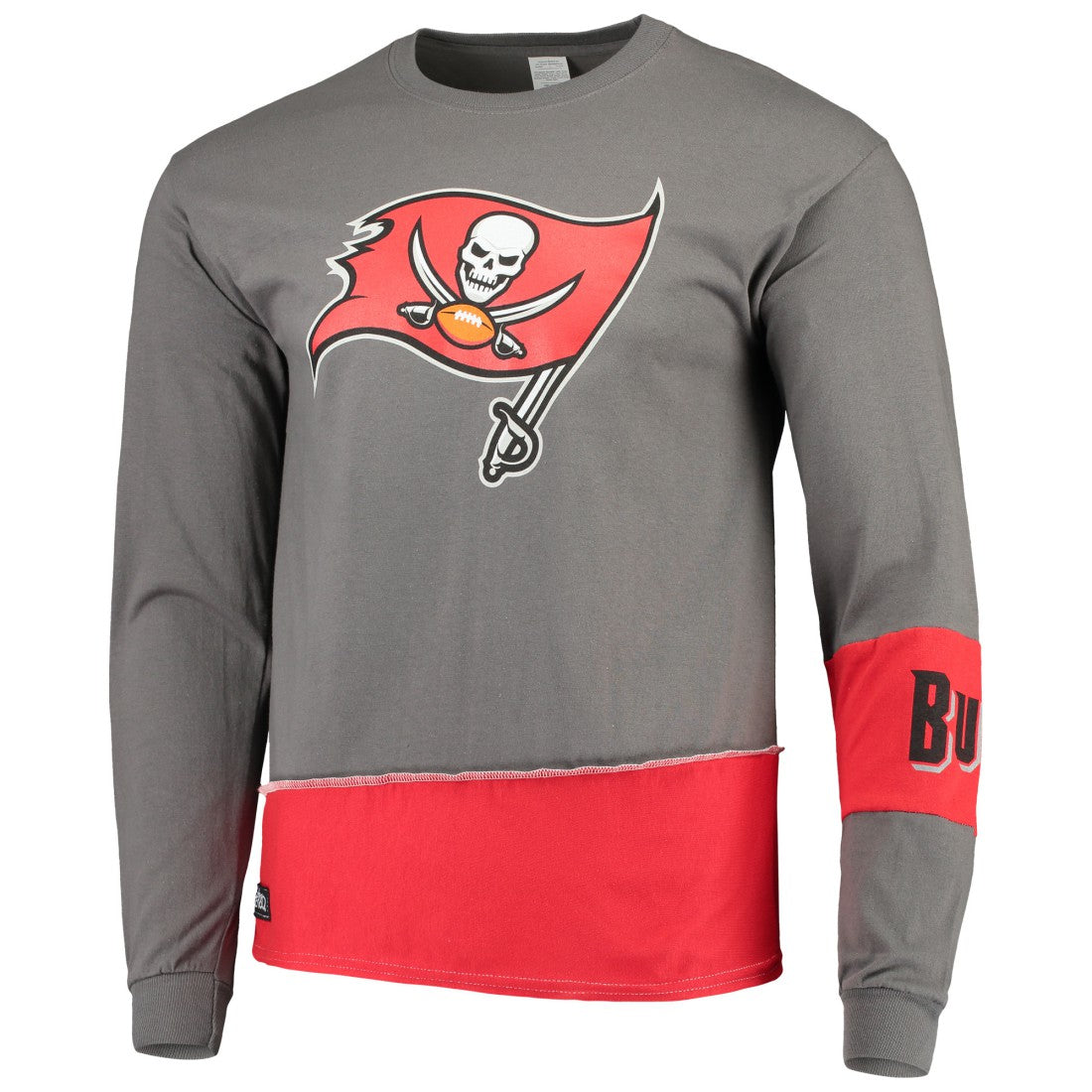 Tampa Bay Buccaneers Refried Apparel Sustainable Upcycled Angle Long Sleeve T-Shirt | NFL Sale
