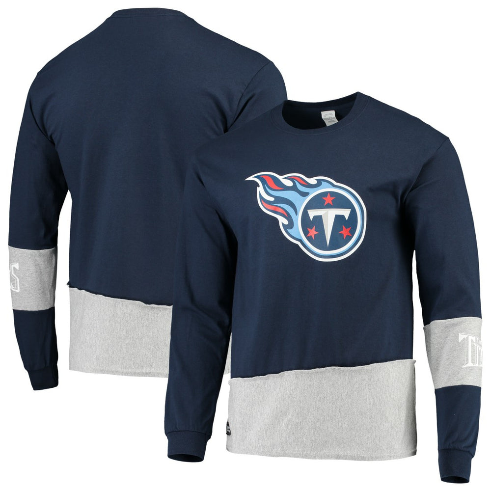 Tennessee Titans Refried Apparel Sustainable Upcycled Angle Long Sleeve T-Shirt | NFL Near me