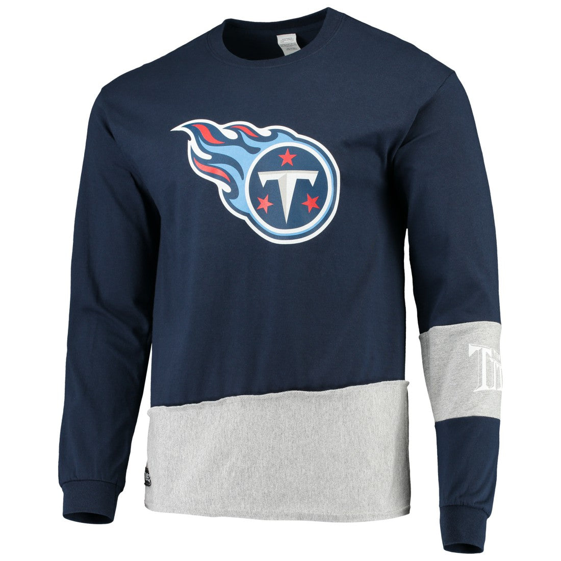 Tennessee Titans Refried Apparel Sustainable Upcycled Angle Long Sleeve T-Shirt | NFL Near me