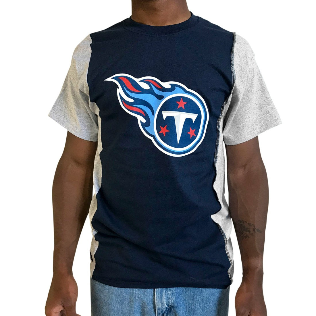 Tennessee Titans Refried Apparel Sustainable Upcycled Split T-Shirt | NFL Online