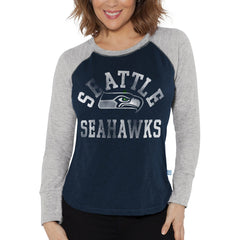 Seattle Seahawks Touch Women's Waffle Raglan Lightweight Long Sleeve T-Shirt | NFL Hot