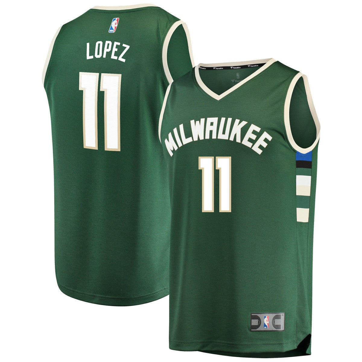 Icon Edition Brook Lopez Milwaukee Bucks Fast Break Replica Player Jersey Green | NBA