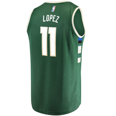 Icon Edition Brook Lopez Milwaukee Bucks Fast Break Replica Player Jersey Green | NBA