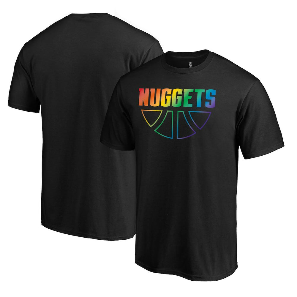 Black Denver Nuggets Team Pride Wordmark T-Shirt sale | NBA