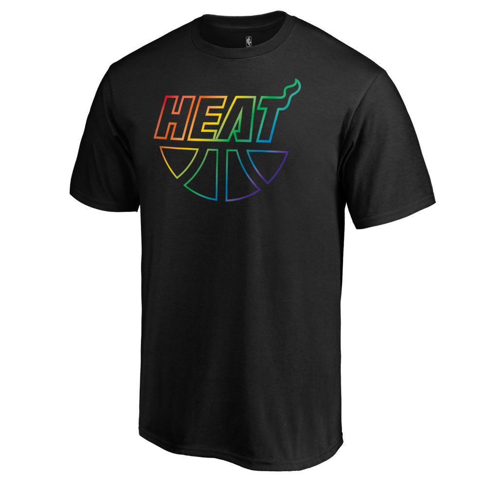 Black Miami Heat Team Pride Wordmark T-Shirt | NBA