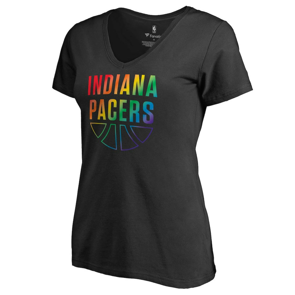 Black Indiana Pacers Women's Team Pride Wordmark V-Neck T-Shirt | NBA