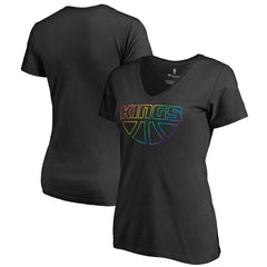 Black Sacramento Kings Women's Team Pride Wordmark V-Neck T-Shirt | NBA
