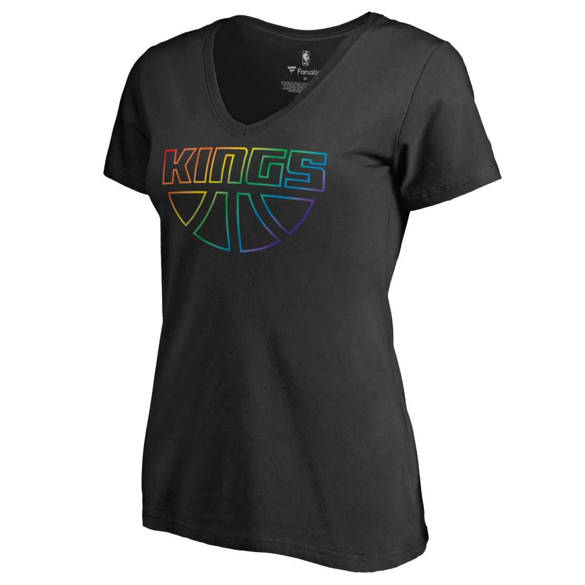 Black Sacramento Kings Women's Team Pride Wordmark V-Neck T-Shirt | NBA