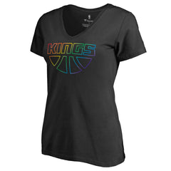 Black Sacramento Kings Women's Team Pride Wordmark V-Neck T-Shirt | NBA