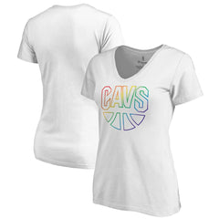 White Cleveland Cavaliers Women's Team Pride Wordmark V-Neck T-Shirt sale | NBA