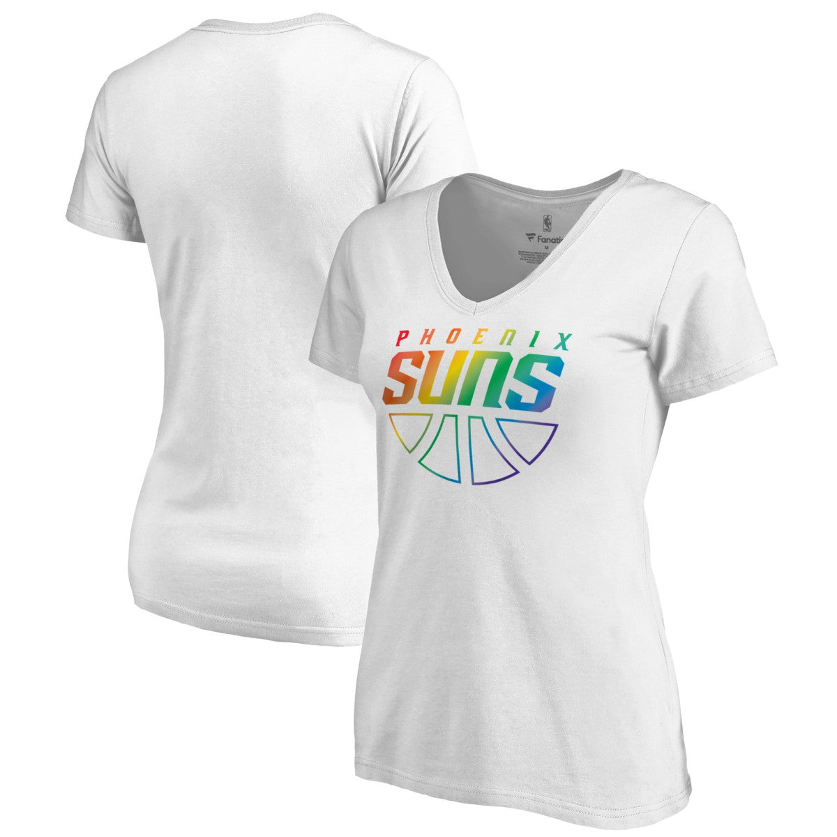 White Phoenix Suns Women's Team Pride Wordmark V-Neck T-Shirt | NBA
