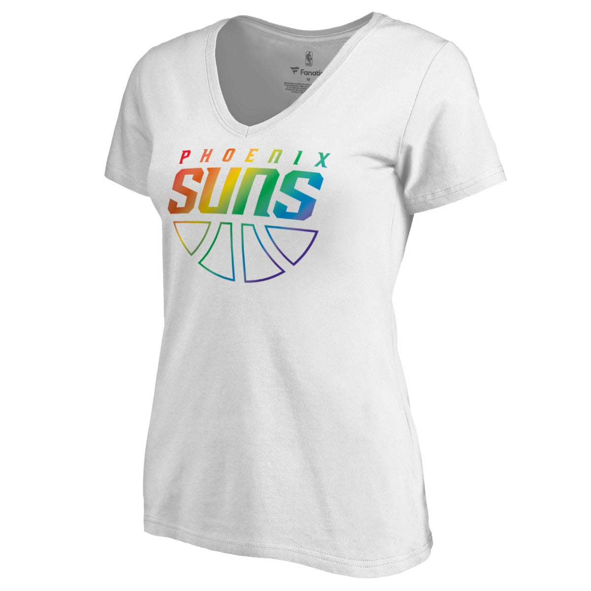 White Phoenix Suns Women's Team Pride Wordmark V-Neck T-Shirt | NBA