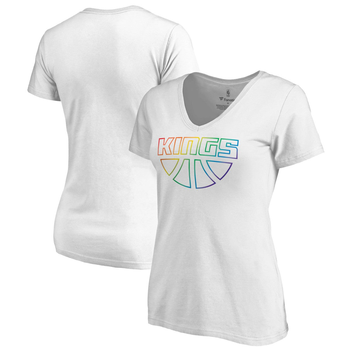 White Sacramento Kings Women's Team Pride Wordmark V-Neck T-Shirt | NBA