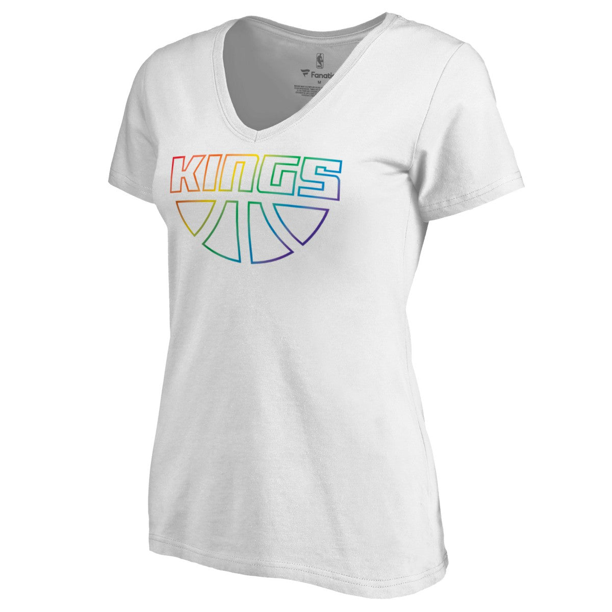 White Sacramento Kings Women's Team Pride Wordmark V-Neck T-Shirt | NBA