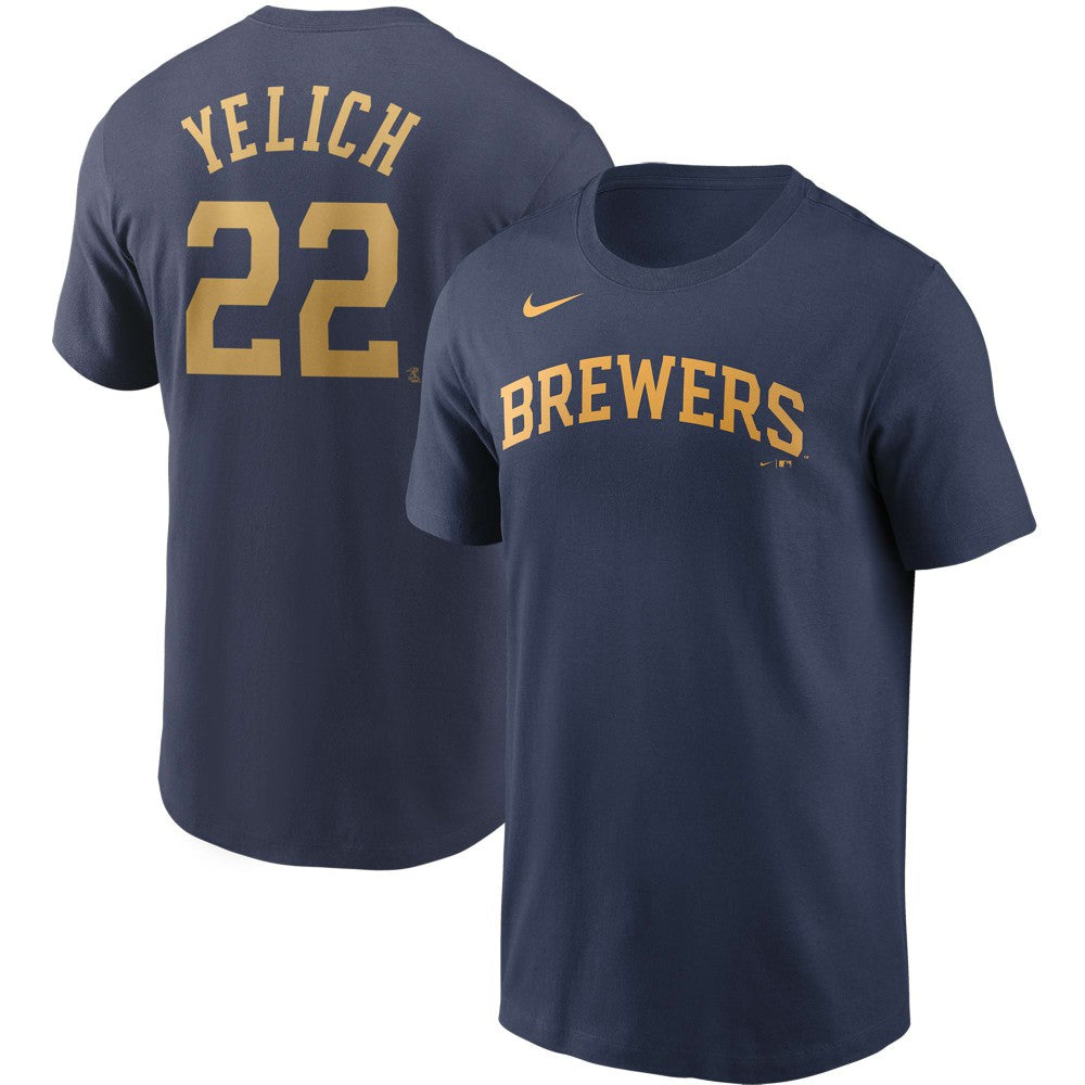 Christian Yelich Milwaukee Brewers Nike Name & Number T-Shirt - MLB T-shirts