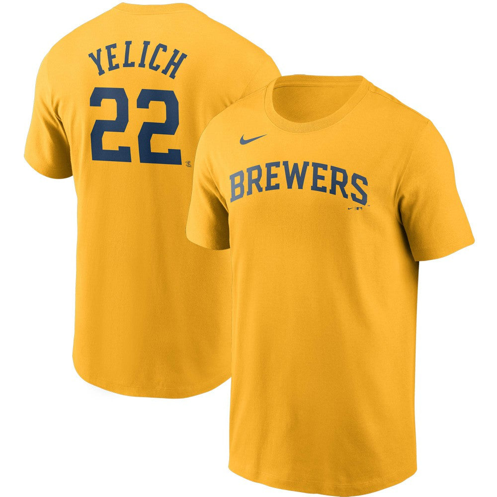 Christian Yelich Milwaukee Brewers Nike Name & Number T-Shirt - MLB T-shirts