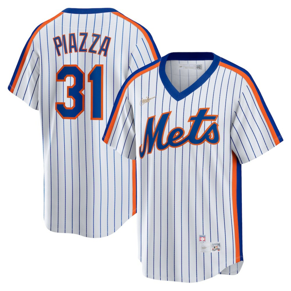 Mike Piazza New York Mets Nike Home Cooperstown Collection Player Jersey - MLB Jerseys