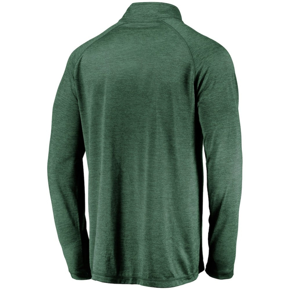 Athletics Fanatics Iconic Striated Primary Logo Raglan Quarter-Zip Pullover Jacket - MLB Jackets