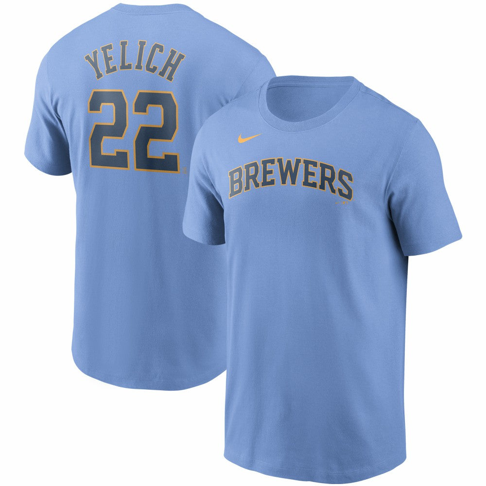 Christian Yelich Milwaukee Brewers Nike Name & Number T-Shirt - MLB T-shirts