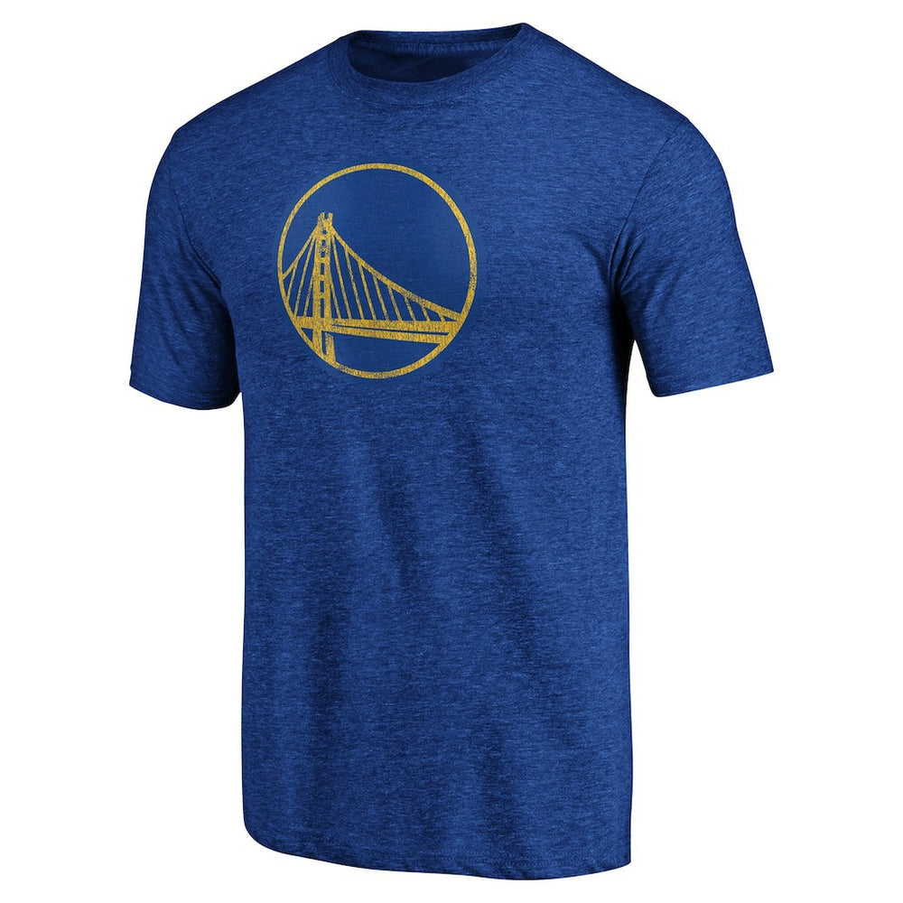 Royal Golden State Warriors Distressed Primary Logo Tri-Blend T-Shirt sale | NBA