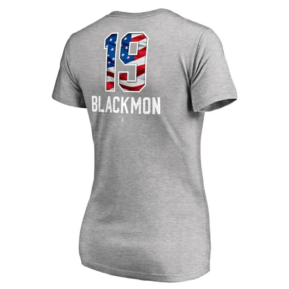 Charlie Blackmon Colorado Rockies Women's Banner Wave Name & Number V-Neck T-Shirt - MLB T-shirts