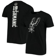 Black Luka Samanic San Antonio Spurs Playmaker Name & Number Logo T-Shirt | NBA