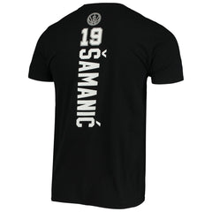 Black Luka Samanic San Antonio Spurs Playmaker Name & Number Logo T-Shirt | NBA