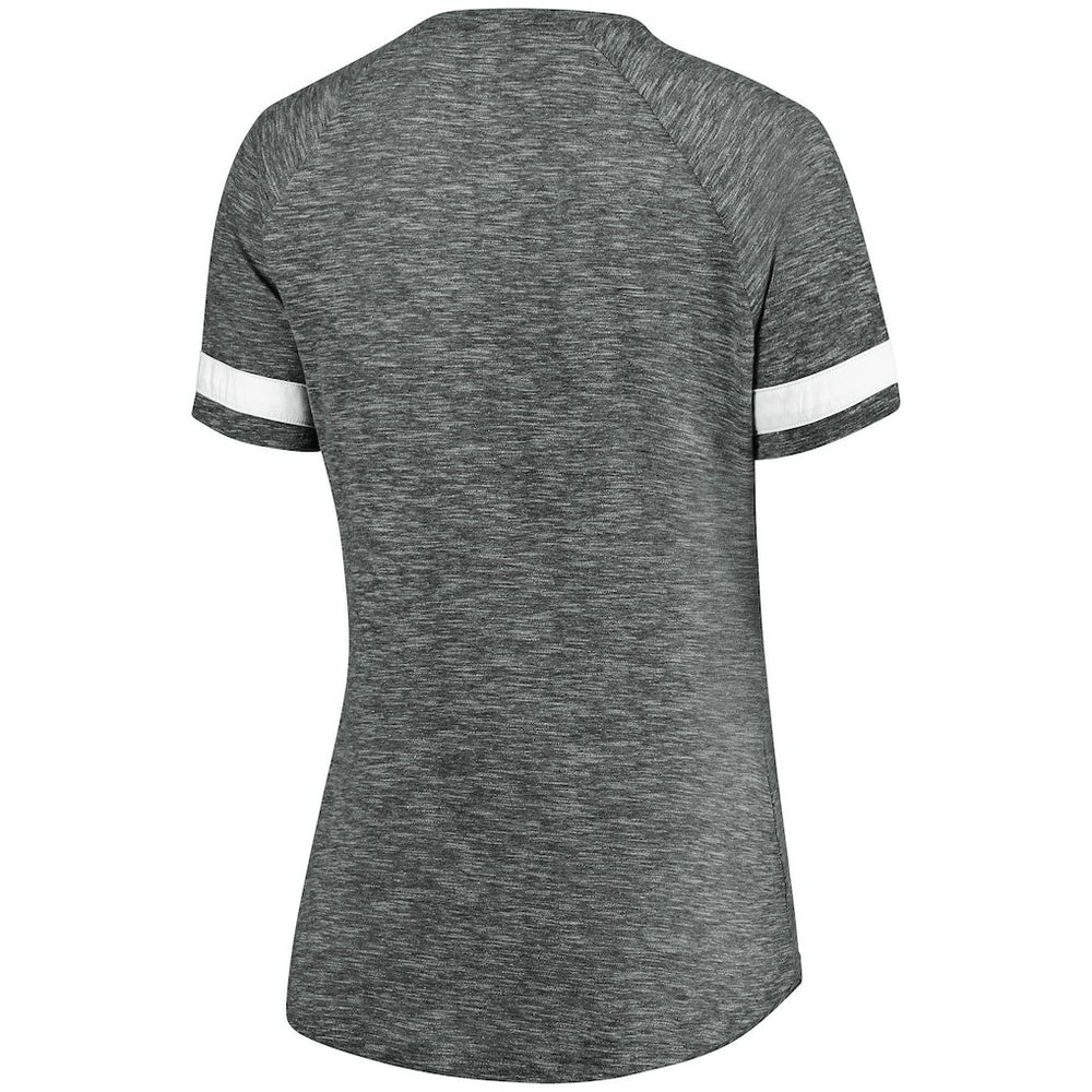 Gray/White Brooklyn Nets Women's Showtime Winning With Pride Notch Neck T-Shirt | NBA
