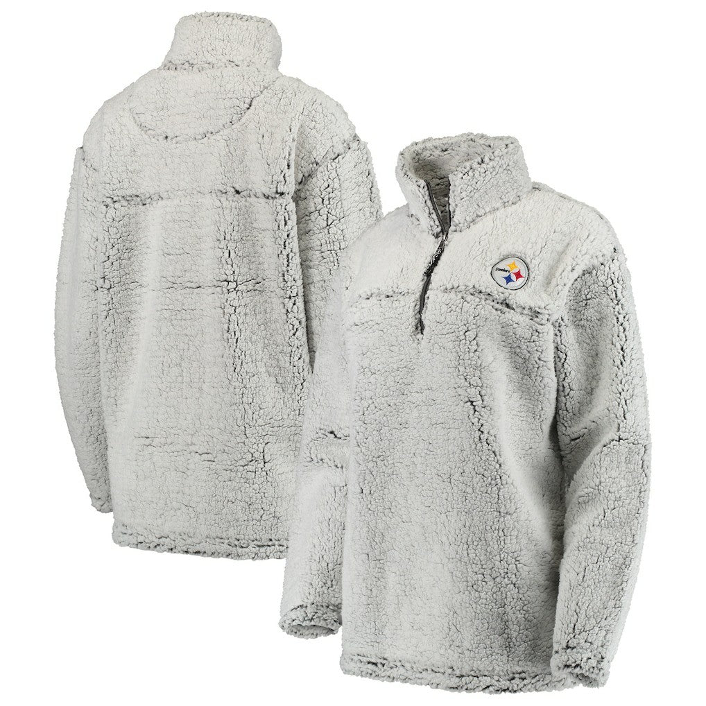 Pittsburgh Steelers Women's Sherpa Quarter-Zip Pullover Jacket | NFL Outlet