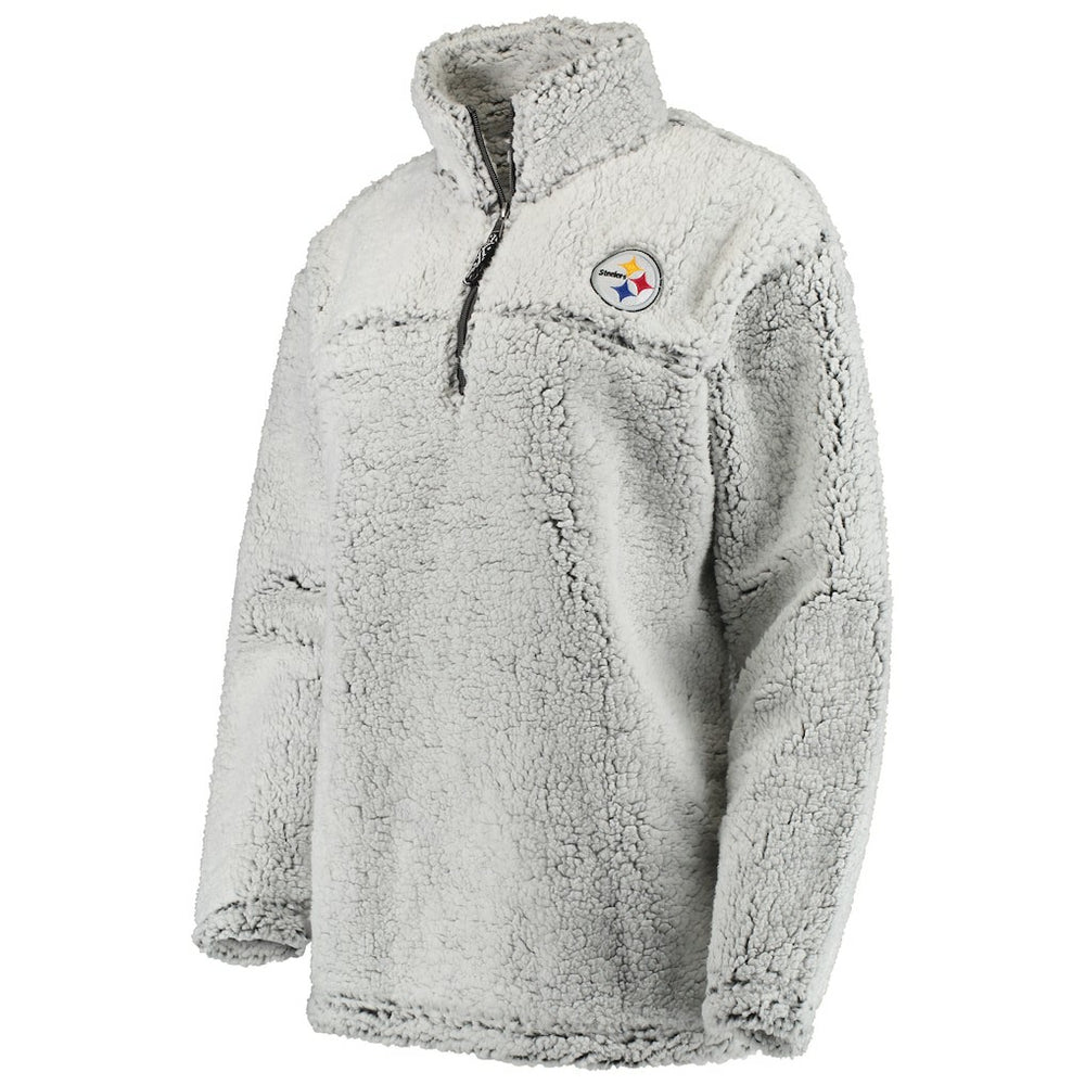 Pittsburgh Steelers Women's Sherpa Quarter-Zip Pullover Jacket | NFL Outlet