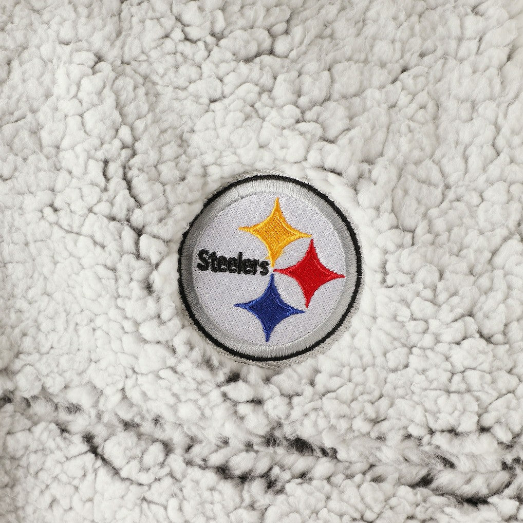Pittsburgh Steelers Women's Sherpa Quarter-Zip Pullover Jacket | NFL Outlet