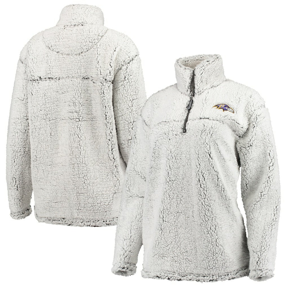 Baltimore Ravens G-III 4Her by Carl Banks Women's Sherpa Quarter-Zip Pullover Jacket | NFL On sale