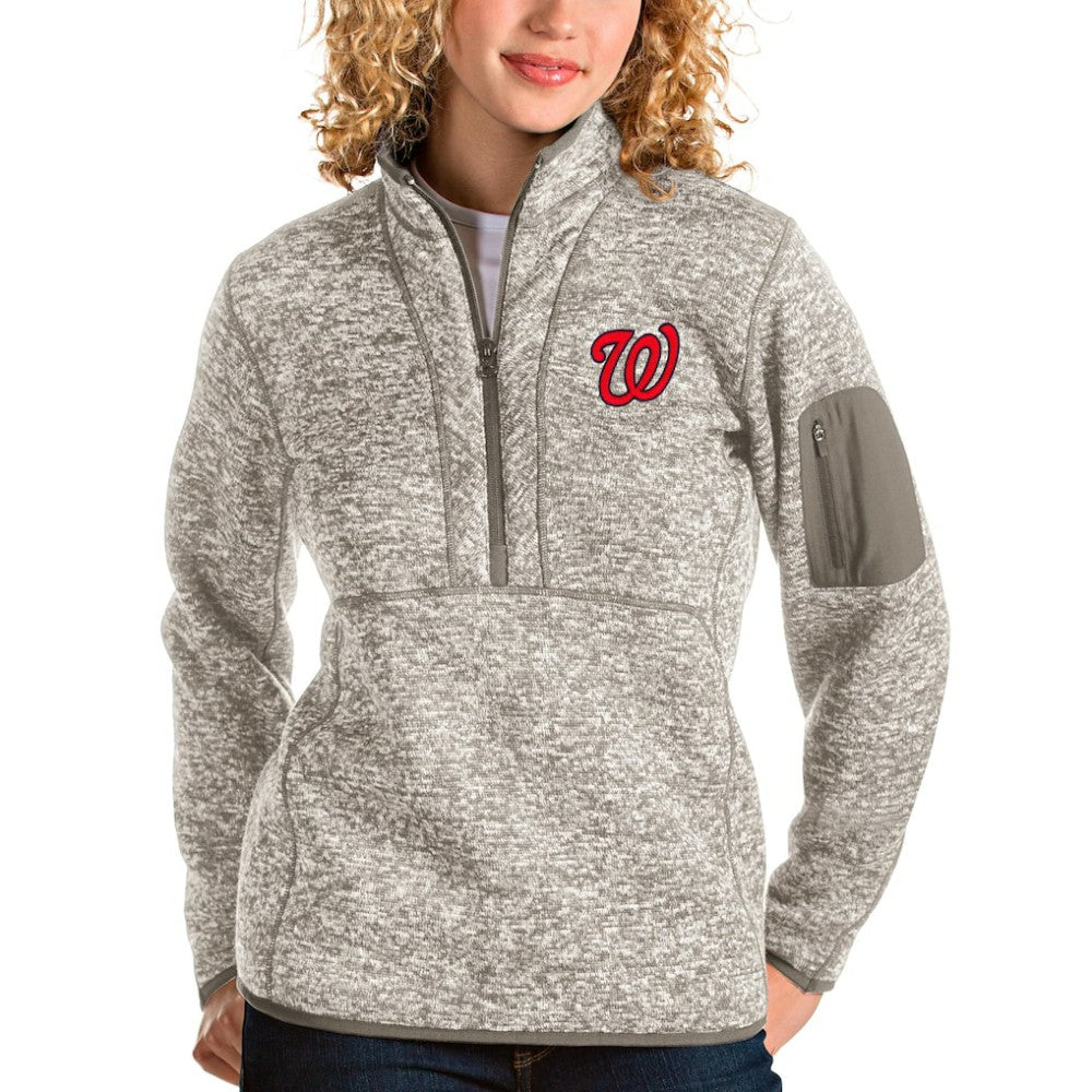 Washington Nationals Antigua Women's Fortune Quarter-Zip Pullover Jacket - MLB Jackets